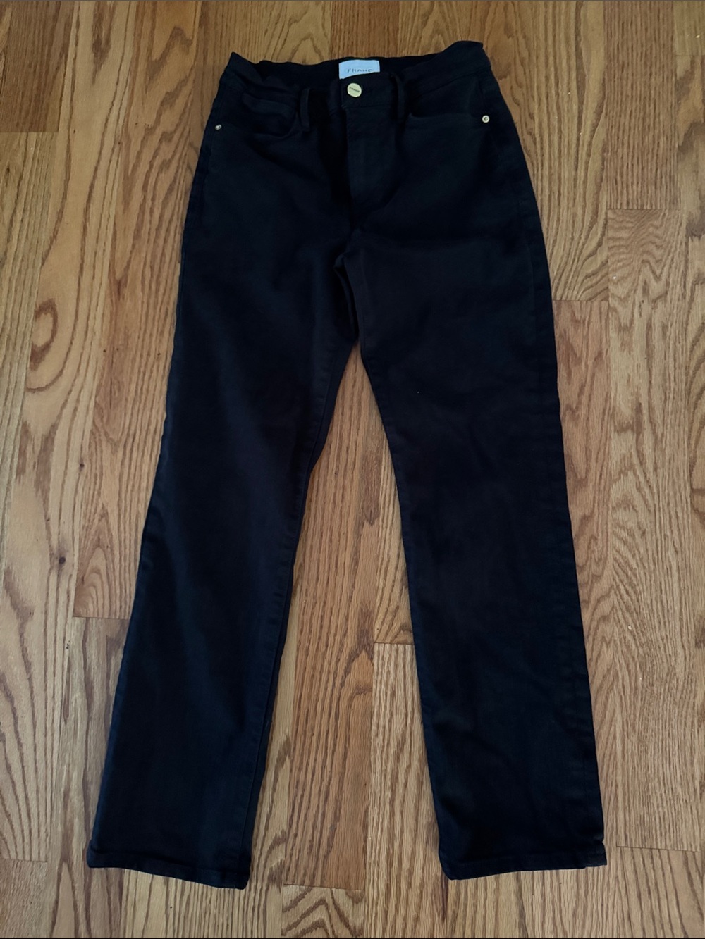 Frame Denim Black Straight Leg Jeans